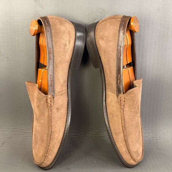 JOHN VARVATOS A U.S.A. Brown suede leather loafer shoes men’s size 13 - Picture 5 of 9